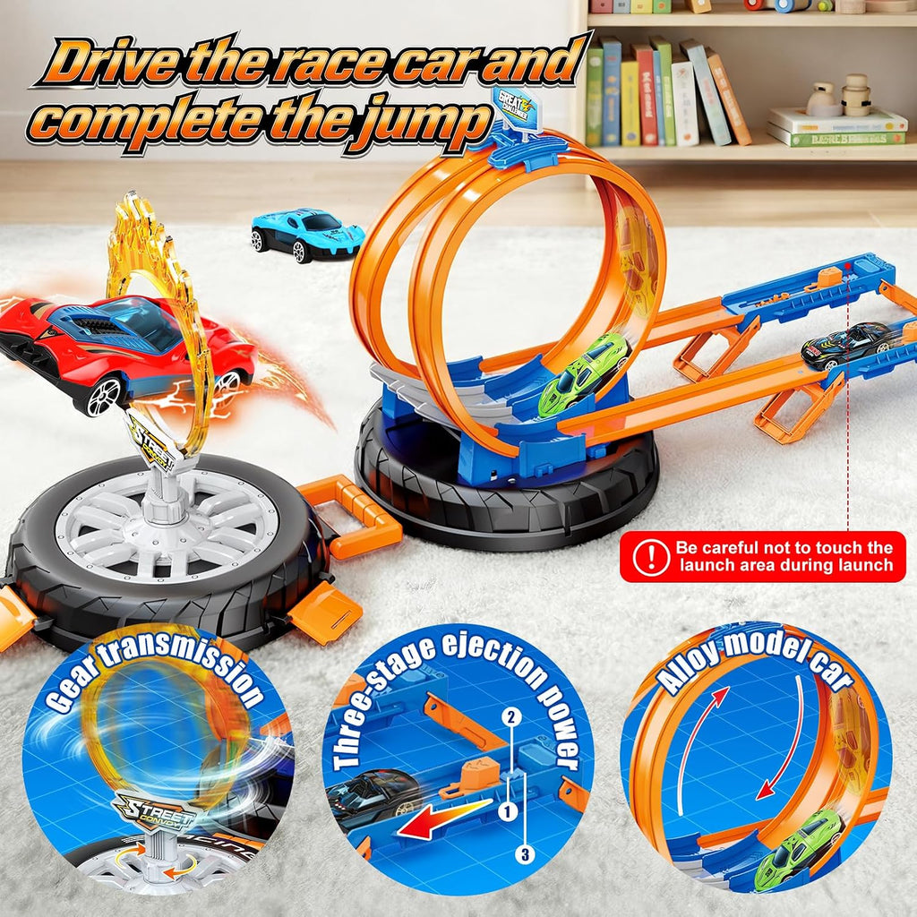 Juego de pista de autos de carreras 2026, juego de carreras para niños de 4