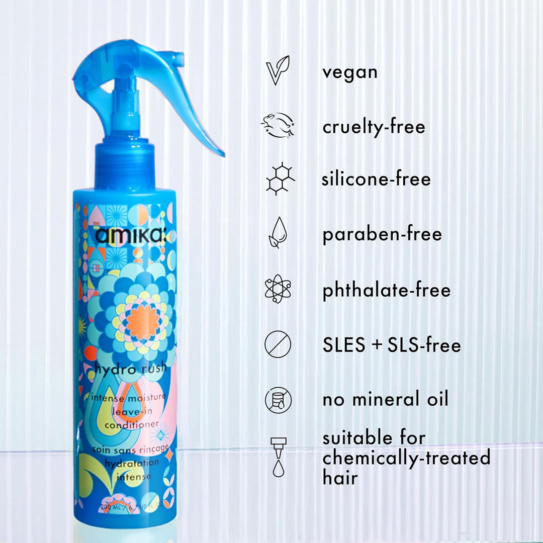 amika Hydro Rush Intense Moisture Leave-In Conditioner with Hyaluro...