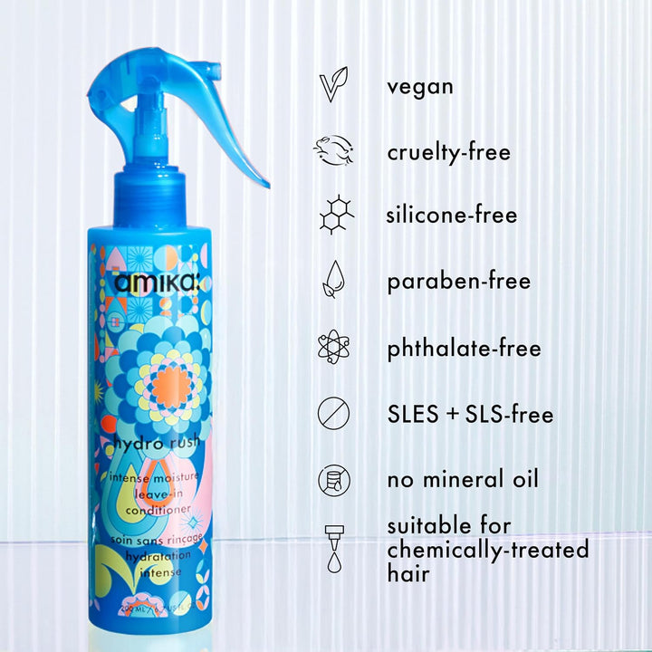 amika Hydro Rush Intense Moisture Leave-In Conditioner with Hyaluro...