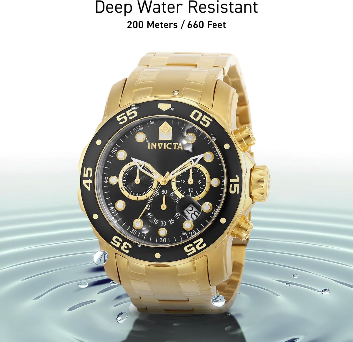 Invicta Pro Diver - Reloj cronógrafo de cuarzo con correa de acero inoxidable, color plateado, modelo 26 0073