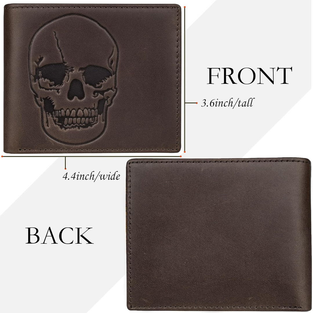 DK86 Billetera plegable de piel auténtica para hombre, bloqueo RFID...
