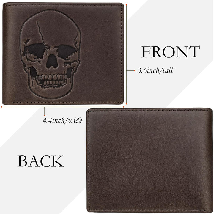 DK86 Billetera plegable de piel auténtica para hombre, bloqueo RFID...