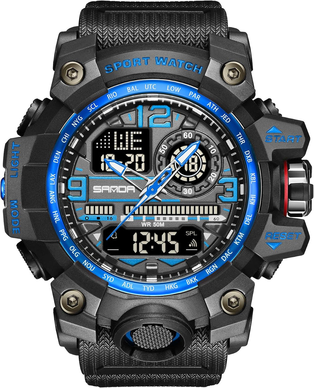 Relojes para Hombre Deportivos al Aire Libre, Resistente al Agua, Militar, Fecha, Multifunción, Tácticas, Pantalla LED, Alarma, Cronómetro para Hombre 3133