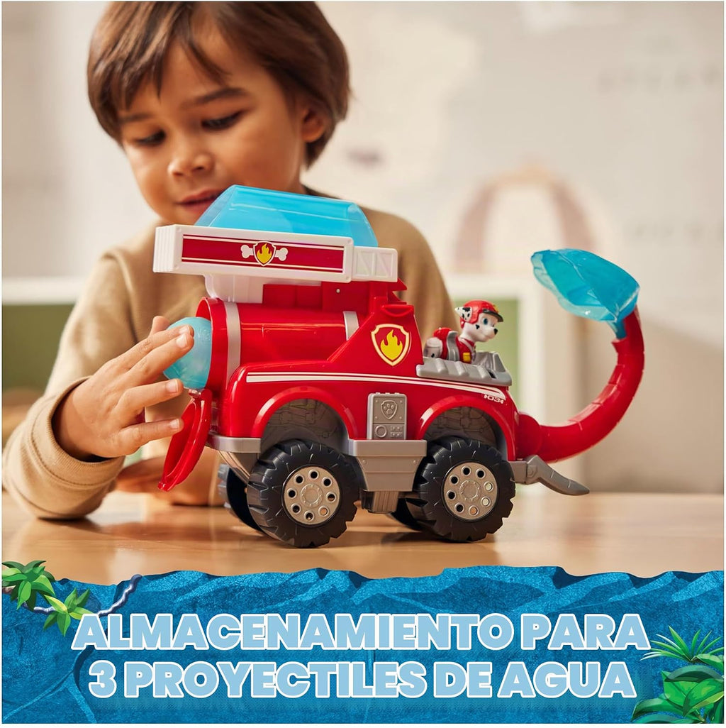 Paw Patrol Jungle Pups Marshall Camión de Bomberos Elefante y Figura de Acción