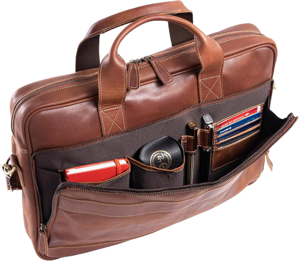 KomalC Maletines de cuero de 16 pulgadas para computadora portátil, bolsas de mensajero para hombres y mujeres, mejor bolso de oficina