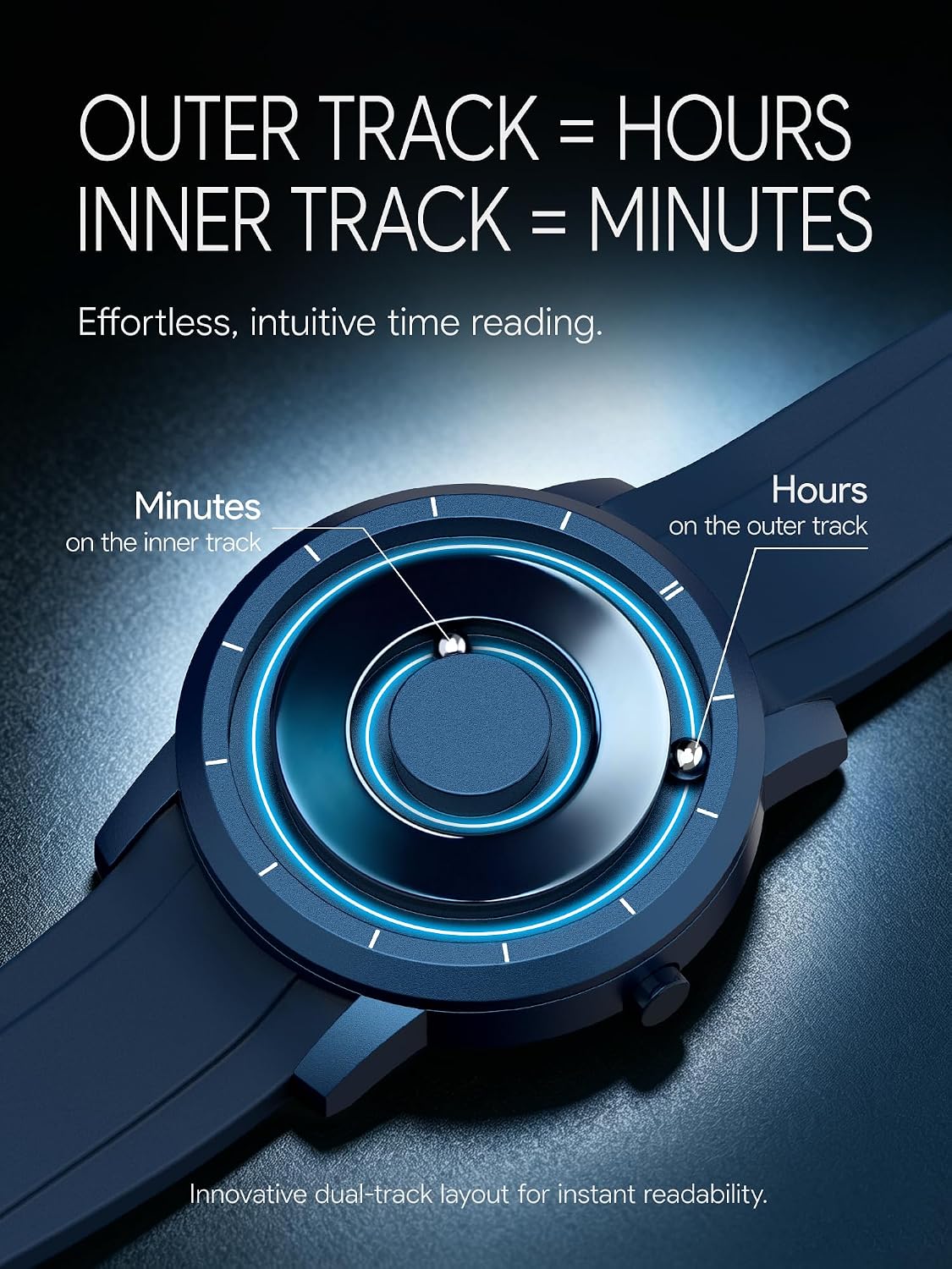 EUTOUR Reloj analógico de cuentas magnéticas, correa de acero inoxidable y diseño único de puntero, relojes magnéticos unisex, reloj magnético súper fuerte para hombre