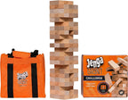 Jenga Desafío gigante, juego de apilamiento con tabla de torneos y bolsa de viaje, juego de fiesta para niños y adultos, se apila hasta 3 pies