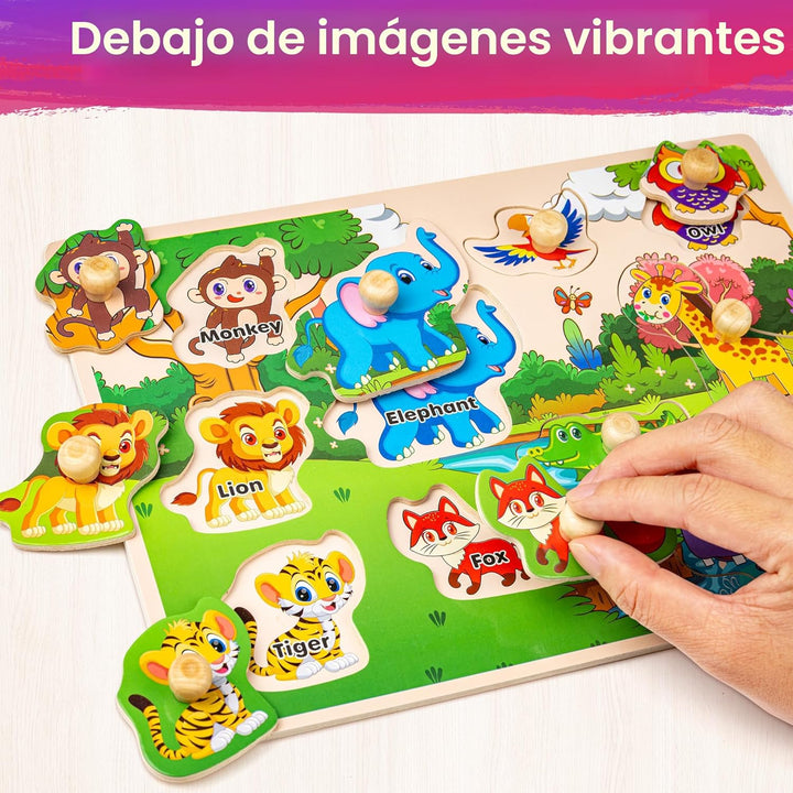 SYNARRY Rompecabezas de madera para niños pequeños de 1 a
