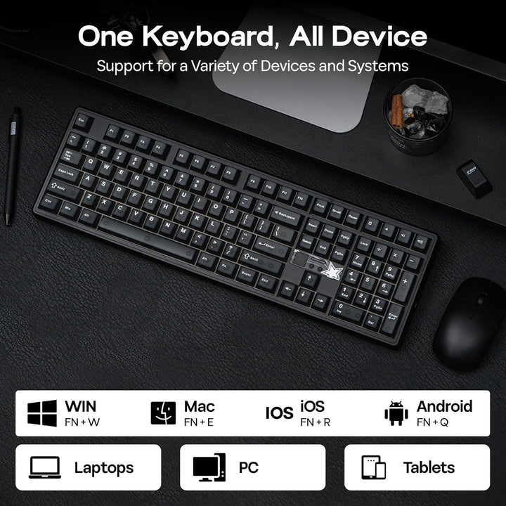 EPOMAKER X Aula F108 PRO V2 Teclado inalámbrico para juegos con bat...