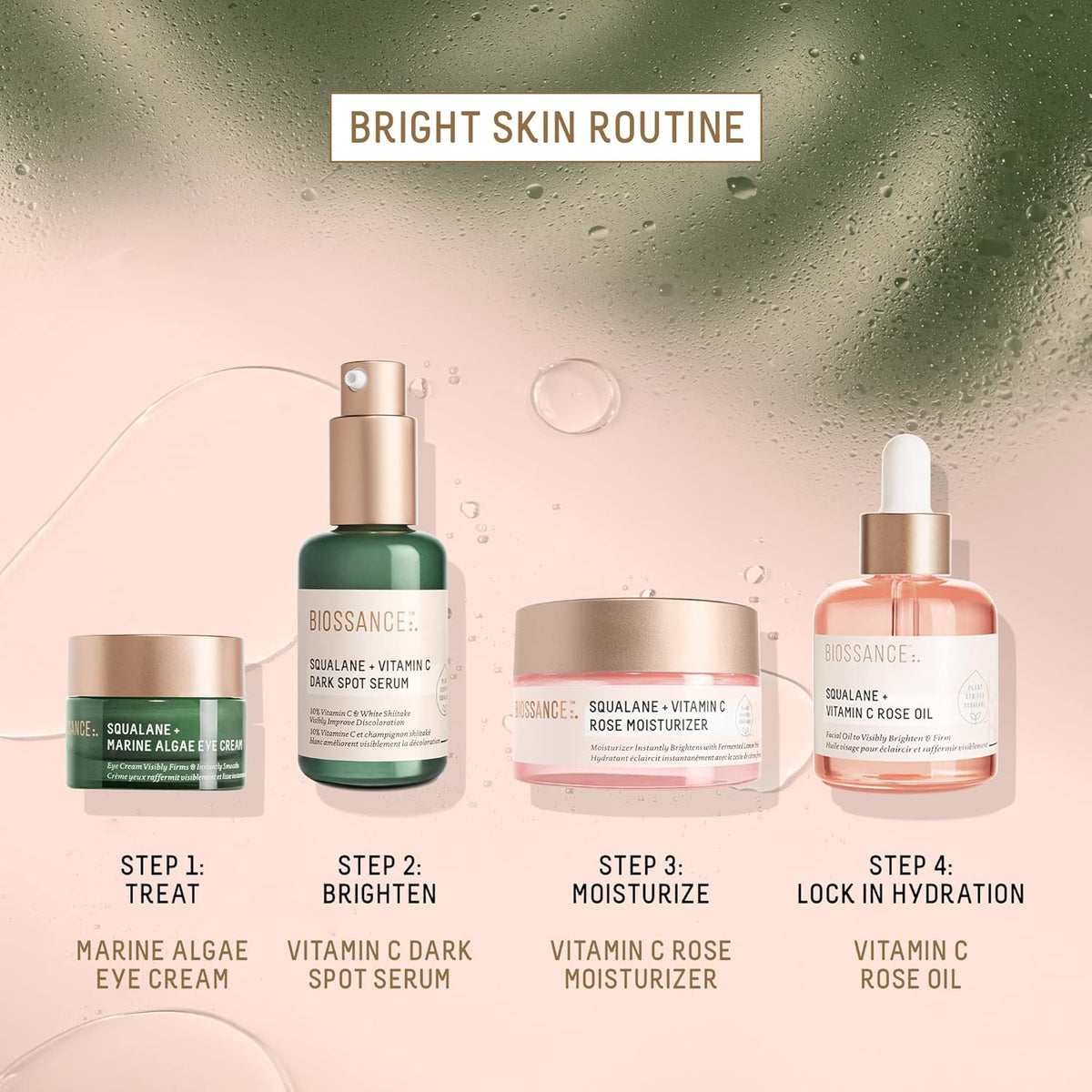 BIOSSANCE Squalane Vitamina C Rose Hidratante facial