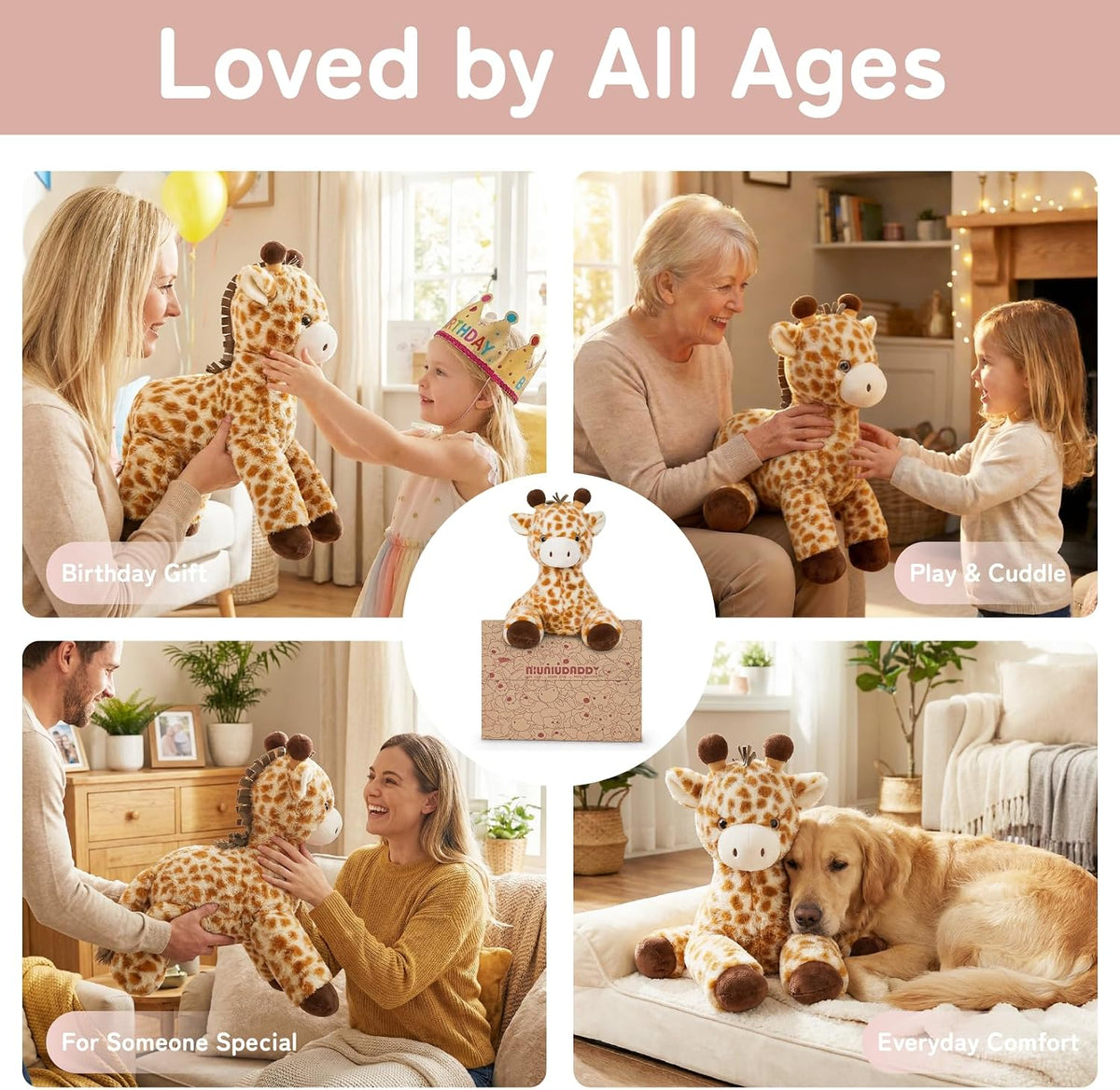 Niuniu Daddy Animales de peluche con peso, 20 en 3.3 libras, felpa calmante