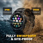 Reloj inteligente resistente para hombres, reloj inteligente Foreman, reloj digital impermeable para los trabajos más duros, con rastreadores de fitness, monitor de frecuencia cardíaca, IP68, podómetro, modos de entrenamiento y más