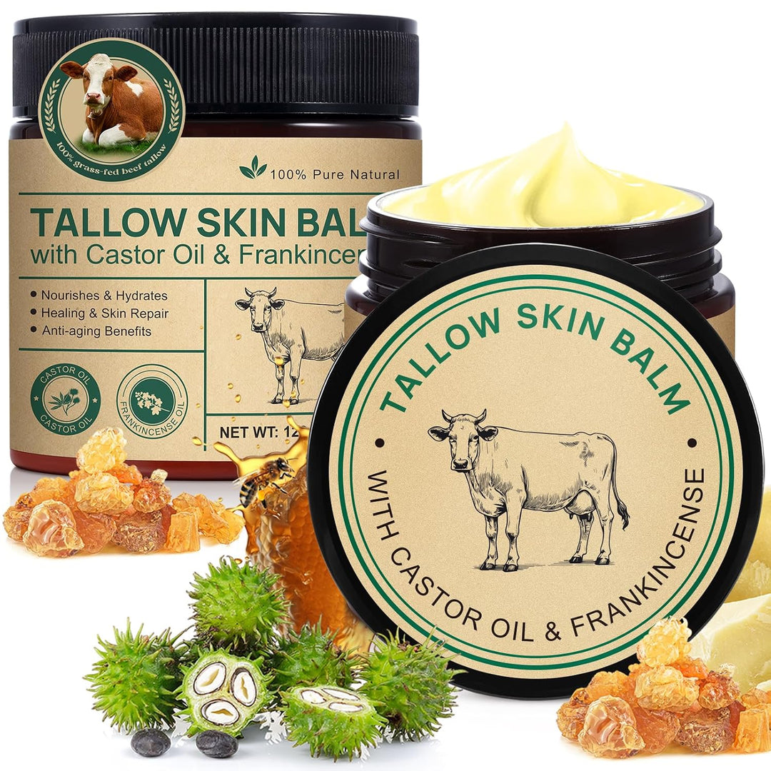 Paquete de 2 Bálsamos Faciales Hechos a Mano de Sebo de Res con Inc...