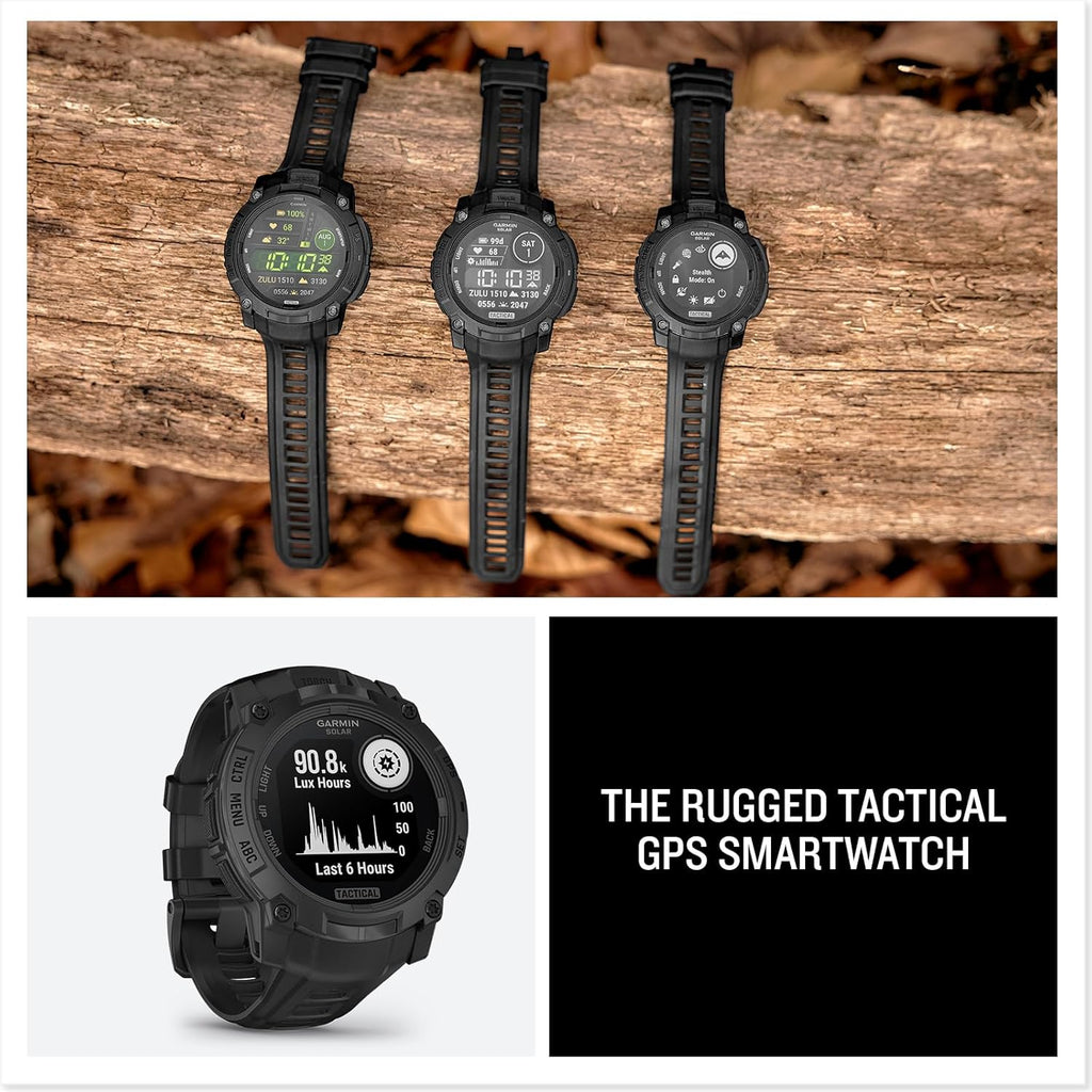 Garmin Instinct® 3 Edición Táctica, 50mm, Pantalla Cargada Solar, Reloj Inteligente GPS Resistente para Exteriores