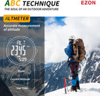 H001 Reloj Digital Militar para Hombre, Reloj de Aventura al Aire Libre con Altímetro, Barómetro, Brújula, Termómetro, Amanecer/Atardecer, Temporizador – Ideal para Senderismo, Trekking y Montañismo