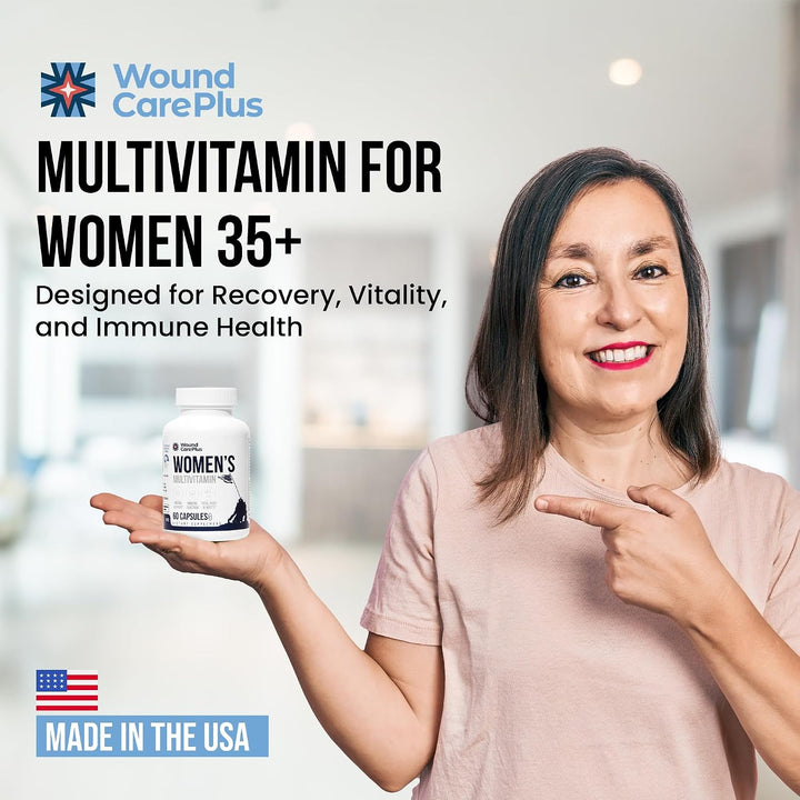 Wound Care Plus Multivitamínico para mujer, complejo completo de vi...