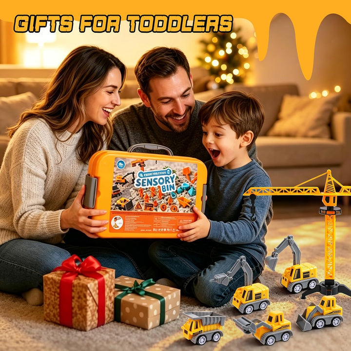 JOYSINTOY Contenedor sensorial de construcción para niños pequeños,...