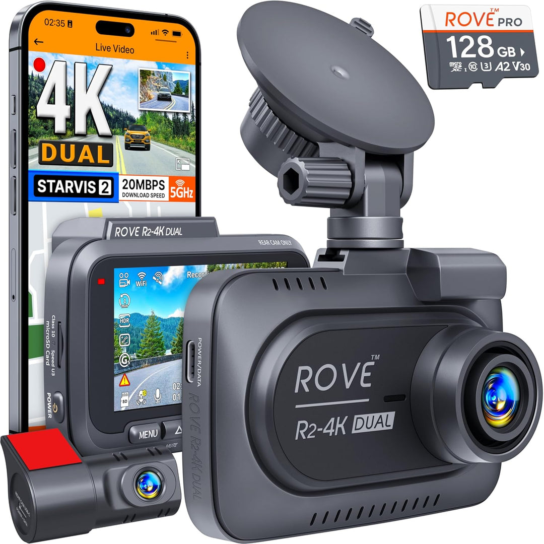 ROVE Cámara de tablero dual R2-4K frontal y trasera sensor