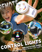 Máquina de burbujas RC, Luz RGB 360° Auto rotación Recargable Bubble