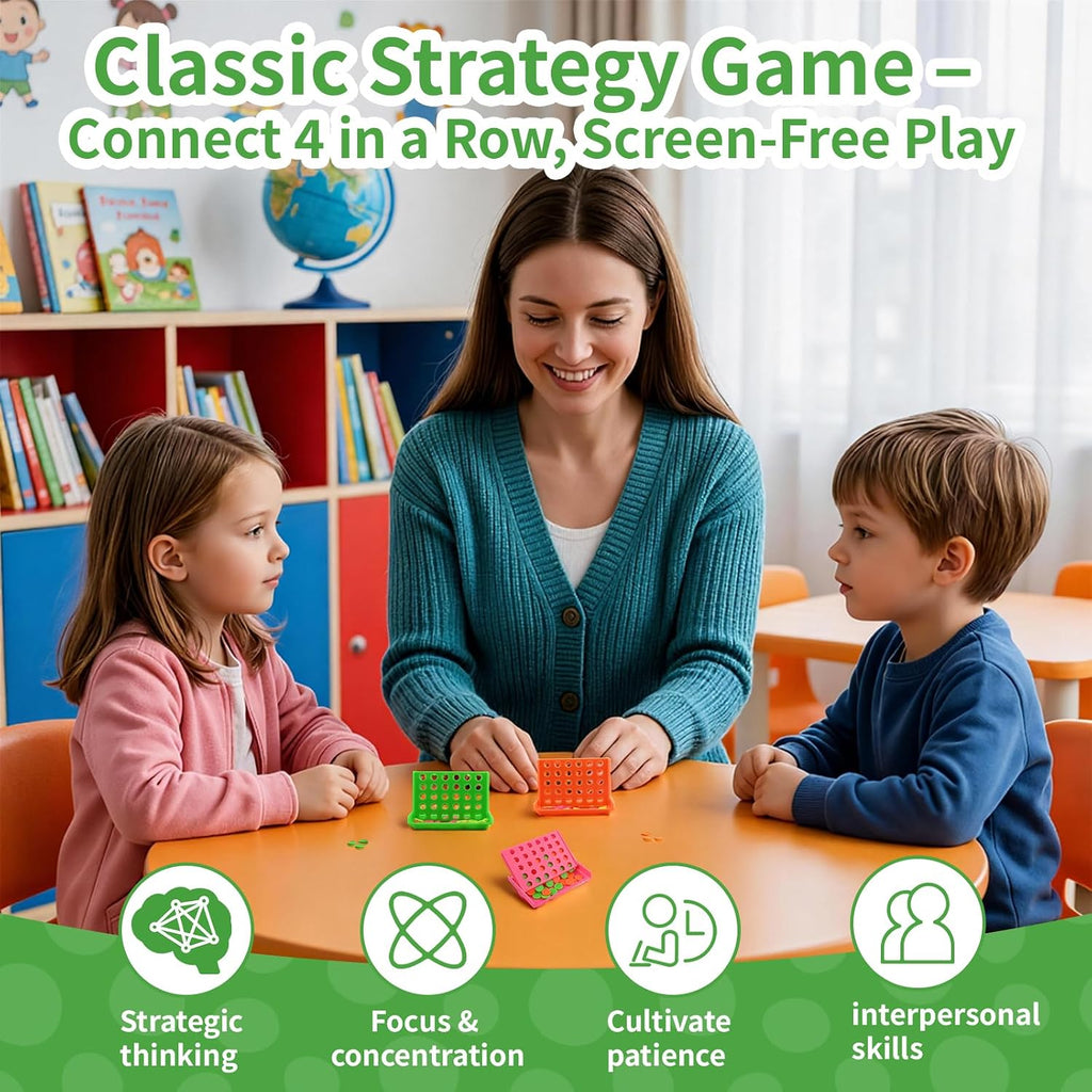 Paquete de 48 juegos 4 en una fila, mini bolsillo para conectar cuatro juegos para niños, regalos de fiesta, bolsas de regalo, premios de aula, 4 colores surtidos, rellenos de piñata, regalos de