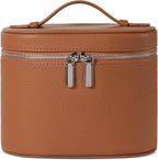 Bolso de maquillaje, estuche de viaje con compartimentos y asa, organizador portátil de cosméticos, bolso de aseo para mujer