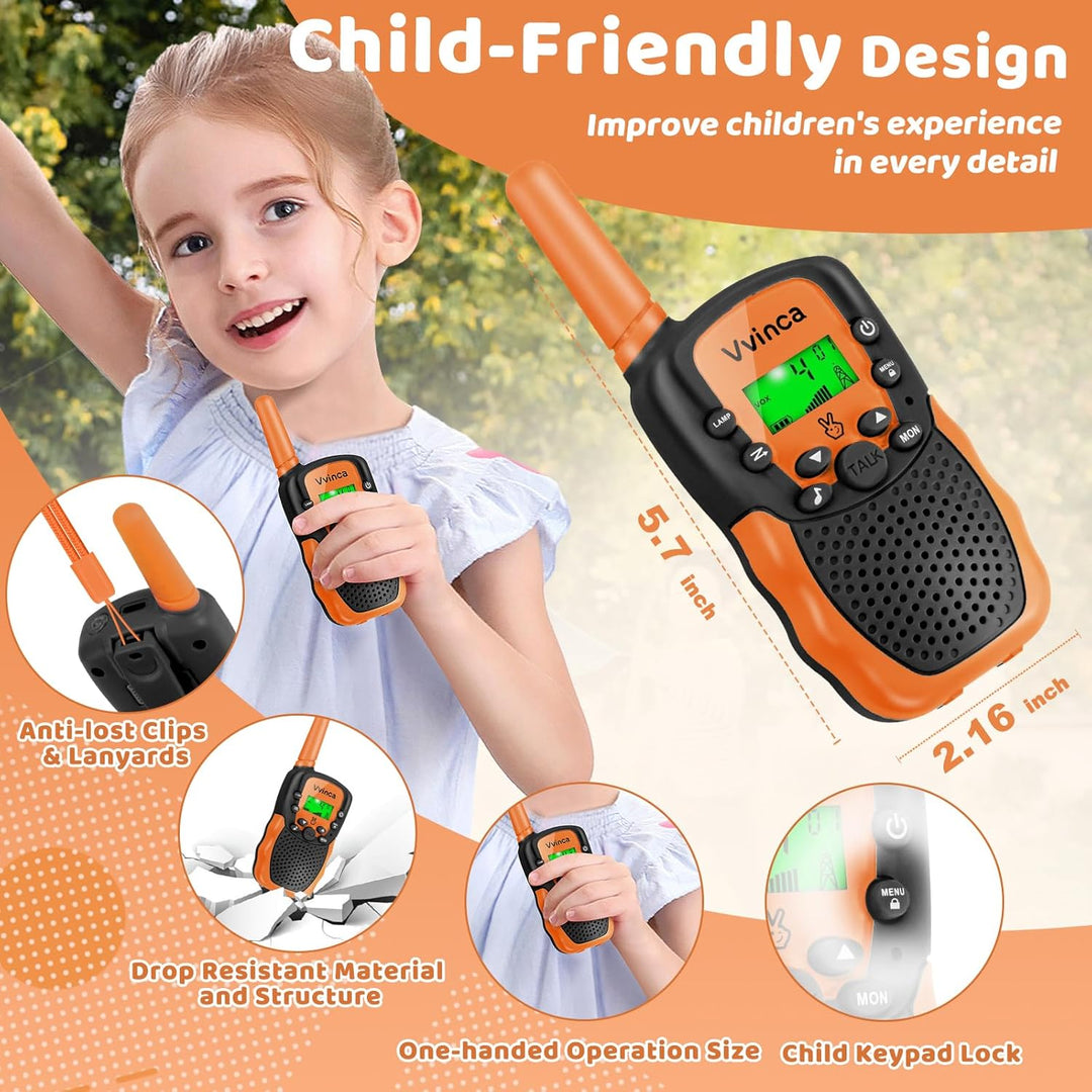 Vvinca Walkie Talkies para niños recargables paquete de 3, juguetes...