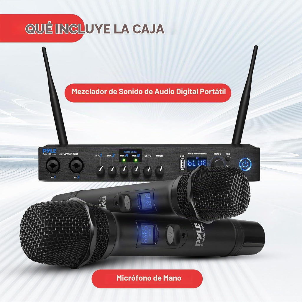 Sistema de micrófono inalámbrico digital Pyle con Bluetooth
