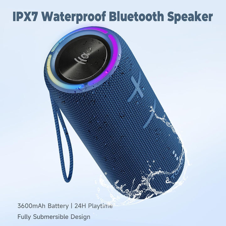 TAZATA Altavoz Bluetooth impermeable IPX7, sonido HD de 30 W, tiemp...