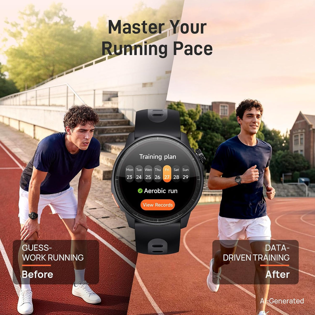 mibro AeroPace - Reloj inteligente con GPS para correr, ligero, 1.732 in