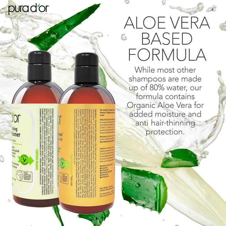 PURA D'OR MD Champú y acondicionador de biotina anticaída (16 o...