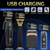 Cortapelos para hombres con pantalla LED, kit de aseo inalámbrico d...