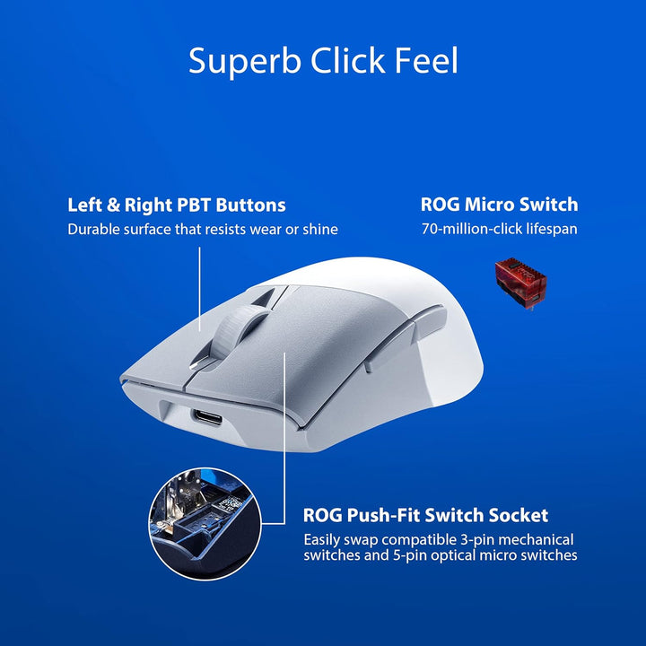 ASUS ROG Keris Mouse Gaming Inalámbrico Aimpoint \u2013 Ergonómico...
