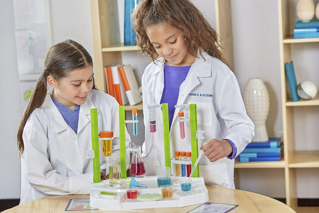 Thames & Kosmos Ooze Labs Chemistry Station - Kit de experimentos científicos, 20 experimentos no peligrosos que incluyen limo seguro, cromatografía, ácidos, bases y más, multicolor