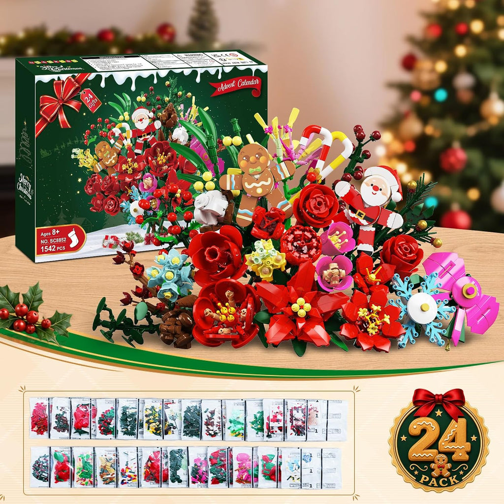 HOGOKIDS Calendario de Adviento 2026, juego de construcción de ramo de