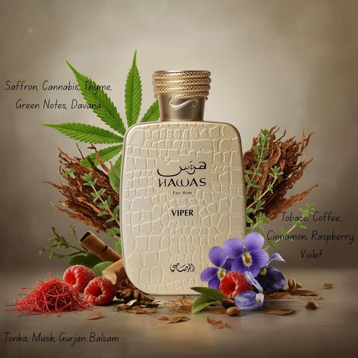 RASASI Hawas Viper Eau de Parfum para Hombre, 100 ml (3.4 oz) Spray...