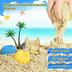 FRUSE - Contenedor sensorial del océano, kit de arte de arena con arena de juego de 2.2 libras, 12 juguetes de animales marinos, moldes de arena, juguete de playa para juegos de rol, juguetes de arena