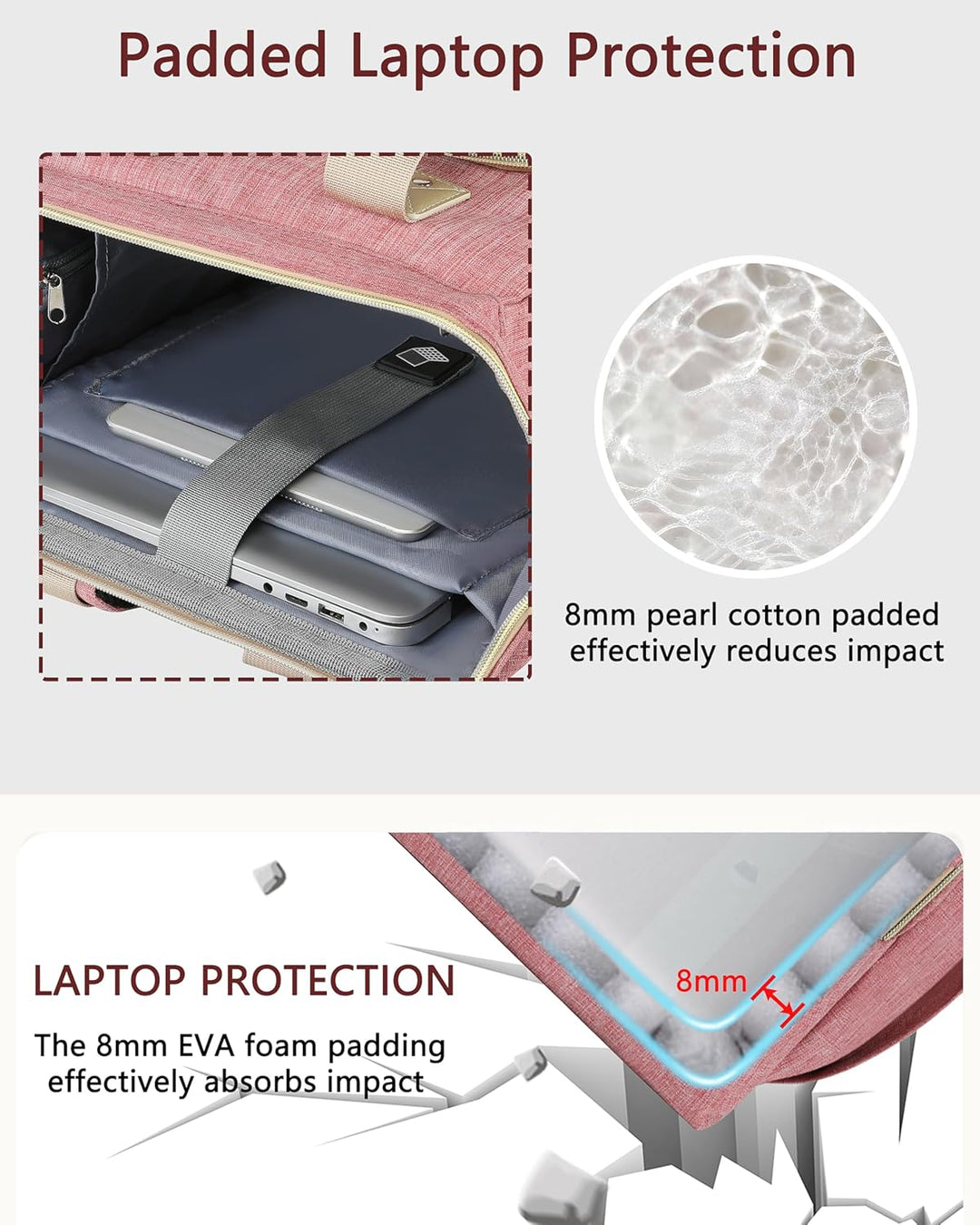 FALANKO Mochila para portátil para mujer, mochila grande para compu...