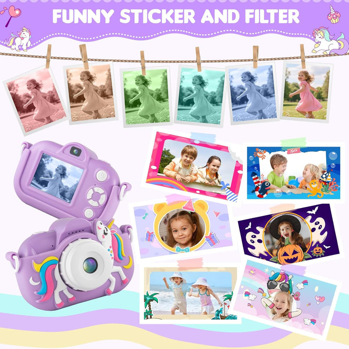 Cámara para niños para niñas de 3 a 5 años, cámara digital para niñ...