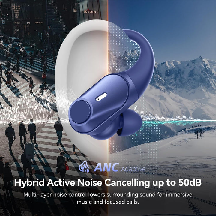 Auriculares inalámbricos con cancelación activa de ruido, auricular...