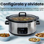 Chefman Olla de cocción lenta digital programable de tamaño familiar grande de 7 cuartos de galón con temporizador de 24 horas, ajustes bajos, altos y cálidos, cerámica Crock, tapa de vidrio templado