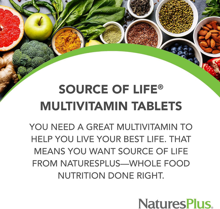 NaturesPlus Source of Life - 90 tabletas - Suplemento multivitamíni...