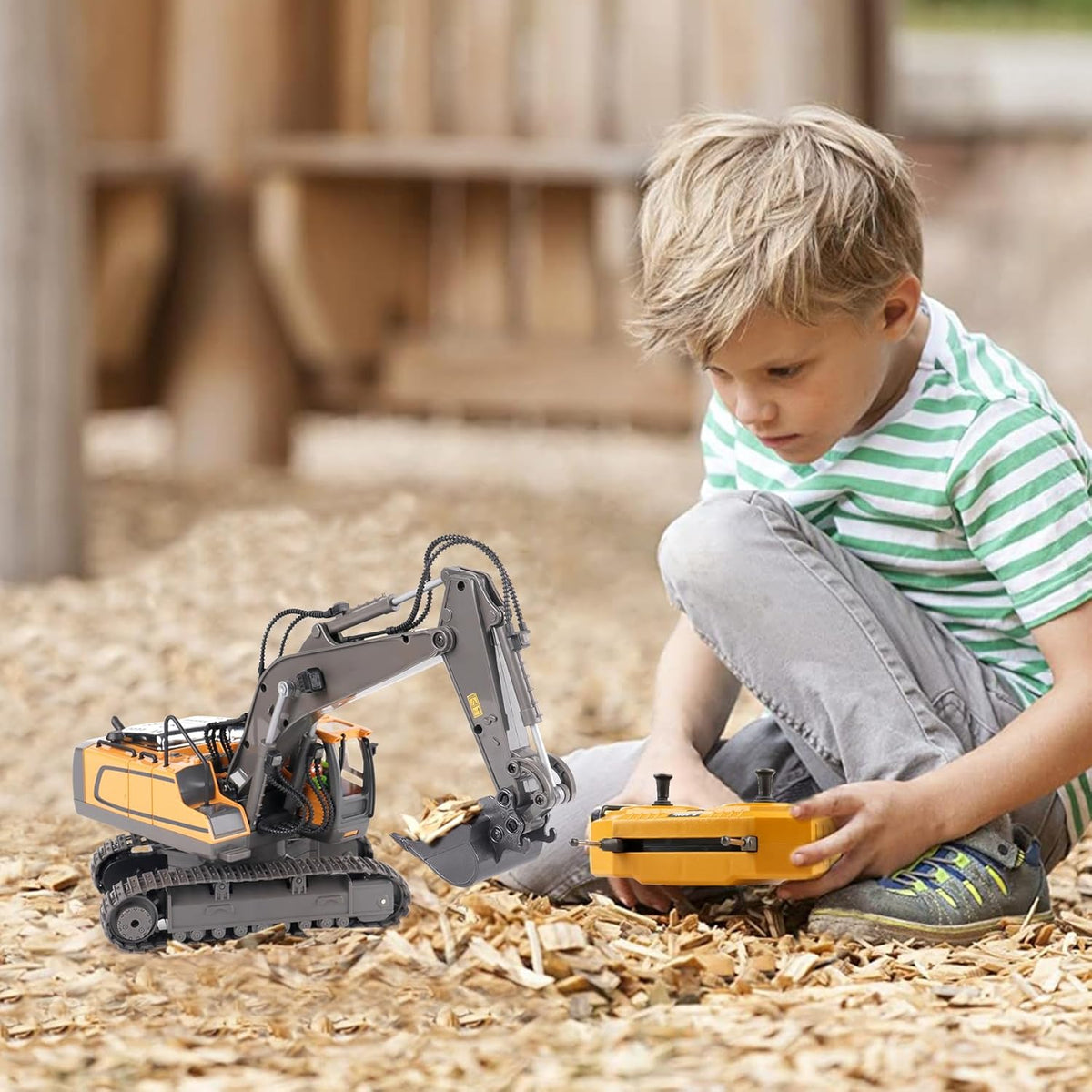 PREPOP Juguete de Excavadora con Control Remoto para niños, Excavadora de control remoto