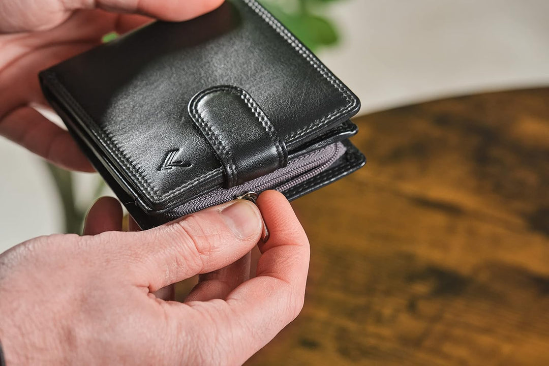 Lavalen Cartera de cuero suave para hombre - Billeteras de cuero pl...