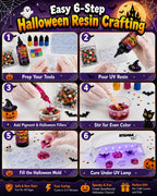 Lámpara ESAM Group Kit de joyería de resina UV de Halloween para niños