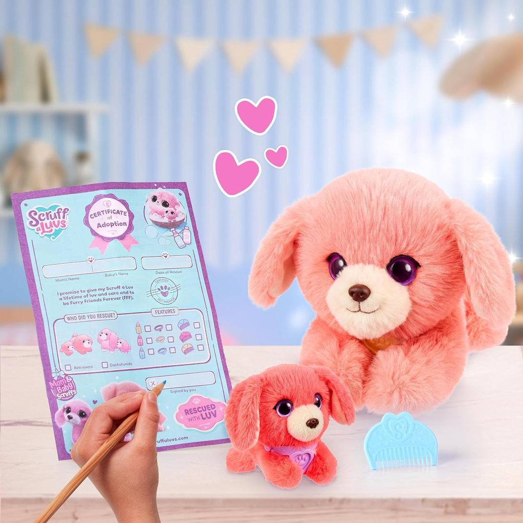 ScruffaLuvs Mom & Baby Scruffs Retriever - Juguetes de peluche, lavar para