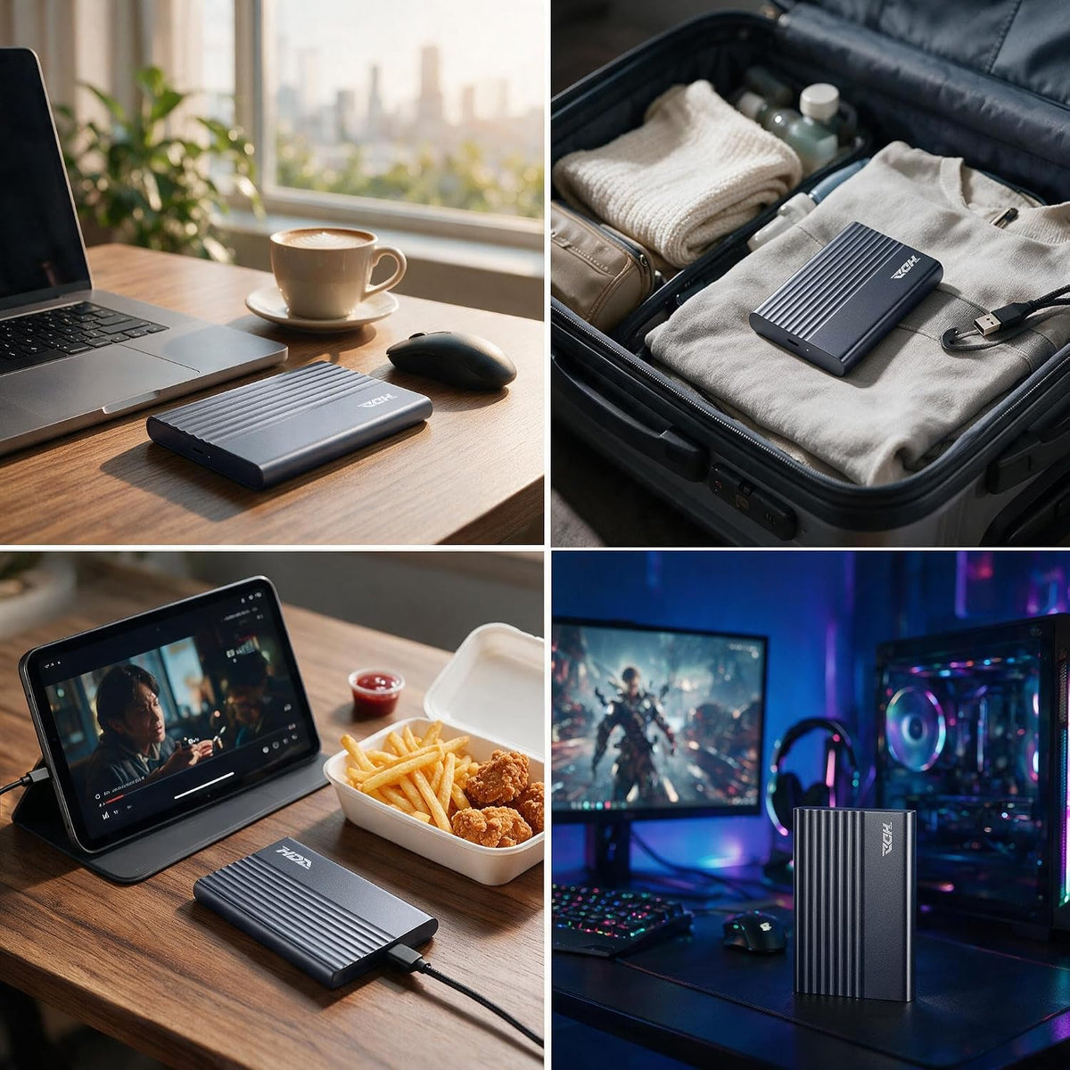 Disco duro externo de 1 TB, USB 3.0 para PC, Mac, computadora de escritorio, portátil, teléfono inteligente, PS4, Xbox