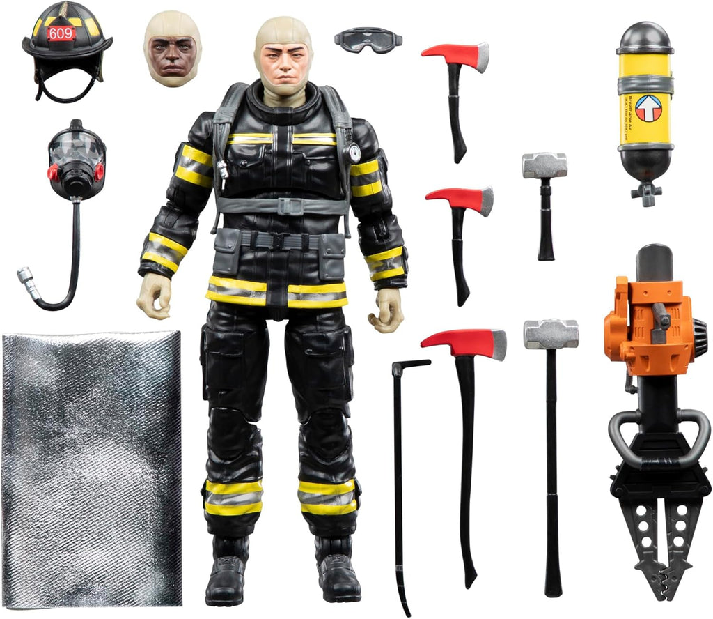 G.I. Joe Serie Clasificada Colección Legado - Bombero de Búsqueda y Rescate, Figura de Acción Coleccionable de 15.2 cm con 14 Accesorios