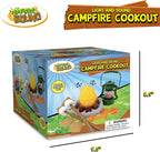 Nature Bound Kids Camping Playset - Juego de camping para niños con fogata iluminada - Set de juguete para aventuras en interiores y exteriores - Finge hacer s'mores, linterna y accesorios de camping (Caja de regalo)