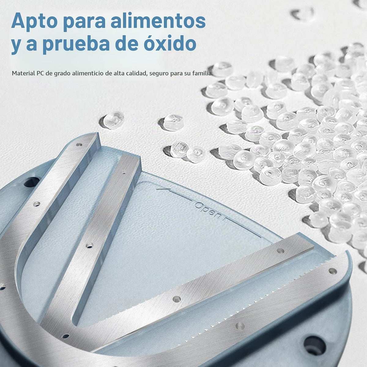 Abrelatas de gabinete montado para manos débiles, personas mayores con artritis, ranuras dobles en forma de U, abrebotellas de agarre para tapa de cualquier tamaño, herramienta de acero inoxidable 304 con una sola mano para asistencia en el hogar, azul