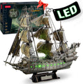 CubicFun Flying Dutchman - Rompecabezas de barco pirata 3D con LED verdes